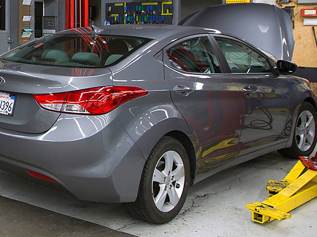 Hyundai getting service at A+ Japanese Auto Repair in San Carlos